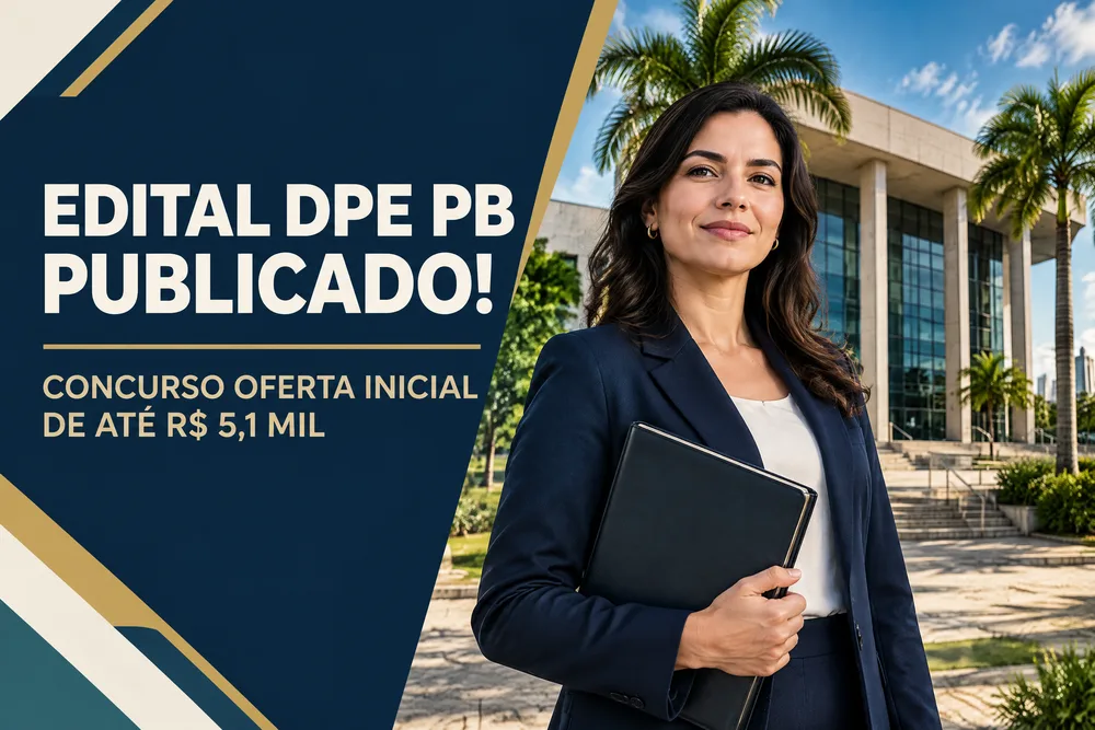 Concurso DPE PB 2026: 20 vagas, inscrições até 13/11