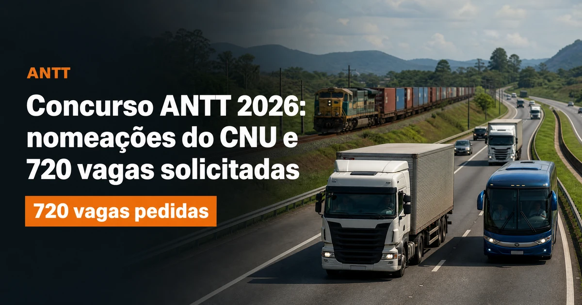 Concurso ANTT 2026: nomeações do CNU e 720 vagas solicitadas